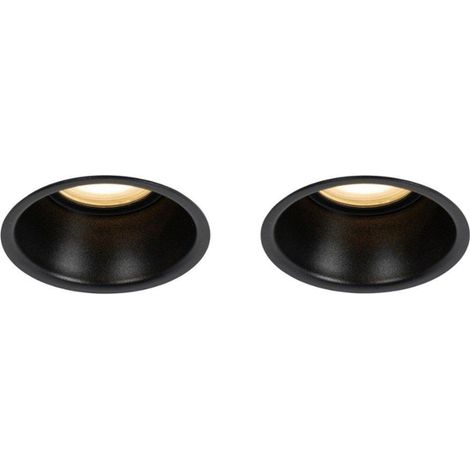 QAZQA Dept Spot encastrable moderne - set de 2 - 8,8x8,8x9,2cm - dimmable - IP44 - noir mat (1/5)