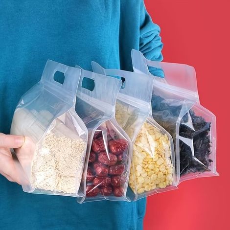 Paquet de 50 sacs de conservation alimentaire hermétiques réutilisables adaptés au contact alimentaire (1/4)