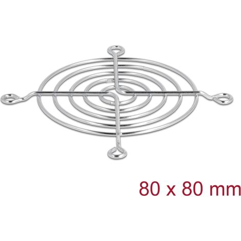 Delock Rejilla metÃ¡lica para ventilador de 80 x 80 mm, plateada