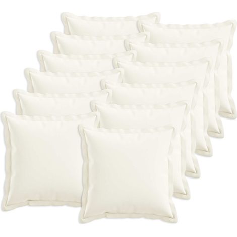 vidaXL Cushion with Pillow HOUTEN 12 pcs White Faux Linen (1/5)