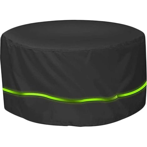 1pièce Housse De Protection De Table De Jardin Ronde Tissu Oxford Étanche Et Anti-UV pour Extérieur Noir (1/5)
