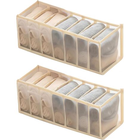 Organisateur de Tiroir Pliable,Boîte de Rangement Vetement,Boîte de Rangement Pliables,Rangement Tiroir Pour Chaussettes, sous-vêtements, culottes(2 pièces) (1/5)