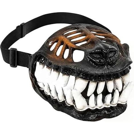 Bozal para perros aterrador con dientes, divertido y terrorífico, antiladridos y antimordiscos. (1/4)