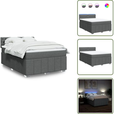 Boxspringbett mit Matratze Dunkelgrau 140x200 cm Stoff - Boxspringbett - Boxspringbetten - Bett - Bettgestell (1/5)