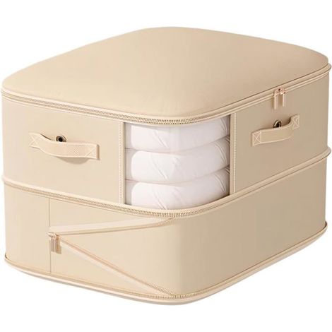 Lot De 2 Sacs De Rangement Auto-Compression, 54 X 42 X 30Cm Boite Rangement Avec Fermeture Éclair Et Fenêtre Transparente, S[YG451] (1/5)