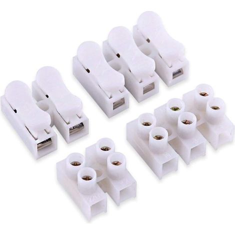 Weißer CH2-Federverbinder, Klemmverbinder, Kabelstecker, Drahtanschlussklemme, Schnellanschlussklemme, LED-Streifen-Anschluss, Stecker für Kronleuchter, 60 Stück/Packung (1/4)