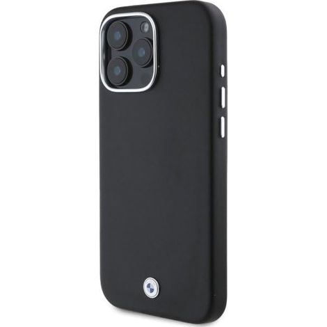 Coque rigide BMW BMHMP16L23PUFWK pour iPhone 16 Pro 6,3" noire/noire, entièrement recouverte de métal, compatible MagSafe.