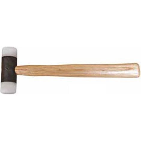 MAZA NYLON D44 MM  EL MARTILLO DE NYLON SE UTILIZAPARA DARLE FORMA A LA CHAPA EN EL SECTOR DE LA MECANICA AUTOMOTRIZ LA CABEZA ESTA HECHA DE PLASTICO Y TIENE FORMA REDONDEADA PARA NO CAUSAR DANO A