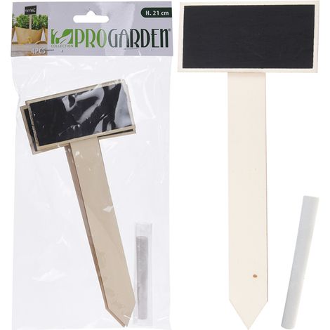 PROGARDEN pizarra pincho plantas 21 cm + tiza 4 piezas blister 4