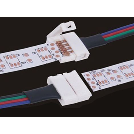 4 PZ Connettore 10mm Per Chiudere Striscia Led Smd RGB 5050 Senza Saldare (1/3)