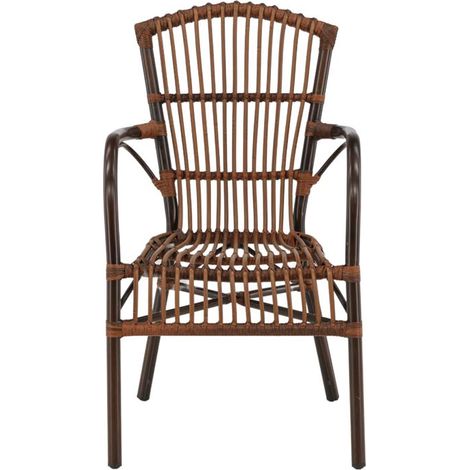 Galera chaise de jardin empilable marron. (1/4)