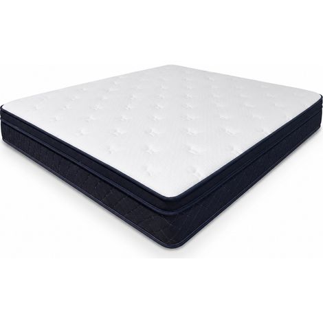 Matelas ressorts ensachés 160x200 cm , Épais 25cm, Ressorts Ensachés + 7 Zones de Confort, Respirant,Soutien solide,noir