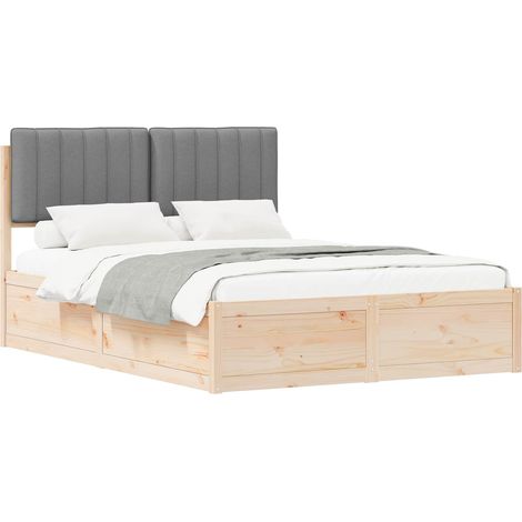 Maison Exclusive - Estructura de Cama con Cabecera Tapizada Gris