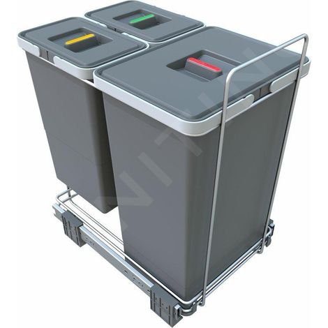 Elletipi Ecofil - Poubelle intégrée, divisée, 40 l PF01 44B1