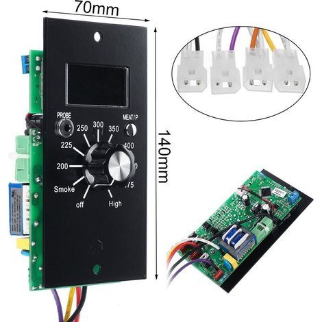 Panneau de commande 120 V pour four à granulés de bois avec barbecue et sonde de température à viande (1/5)