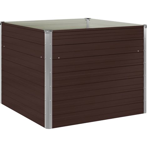 Maison Exclusive - Jardinière surélevée Marron 100x100x77 cm Acier galvanisé (1/5)