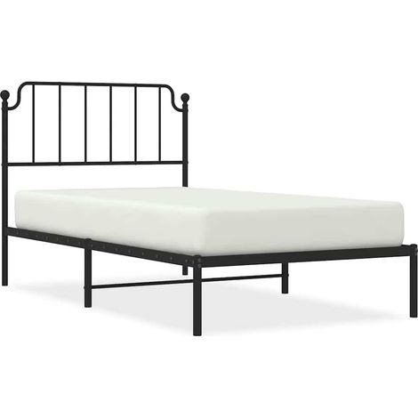 Maison Exclusive - Cadre de lit métal sans matelas avec tête de lit noir 100x190cm (1/5)