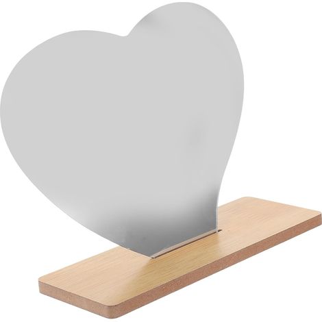 Miroir de Maquillage sur Pied en Acrylique Cœur avec Base Miroir (1/5)