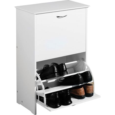 Premier Housewares White Finish Shoe Storage Cupboard (1/5)