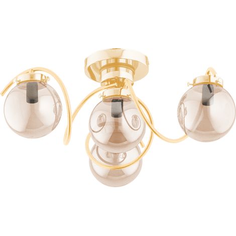 Plafonnier glamour doré boules ambre 4xE14 KRETKA Alfa (1/2)