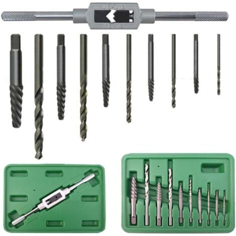 Kit d'extracteur de vis endommagé, 11 pièces/Éliminer les vis à tête, boulons et tarauds/tarauds réglables (1/5)