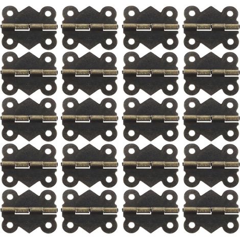24pcs Mini Charnières Décoratives Anciennes en Fer avec Vis pour Meubles, Design Vintage Élégant, Bordures Délicates, Adaptées pour Décorations D'intérieur (1/5)