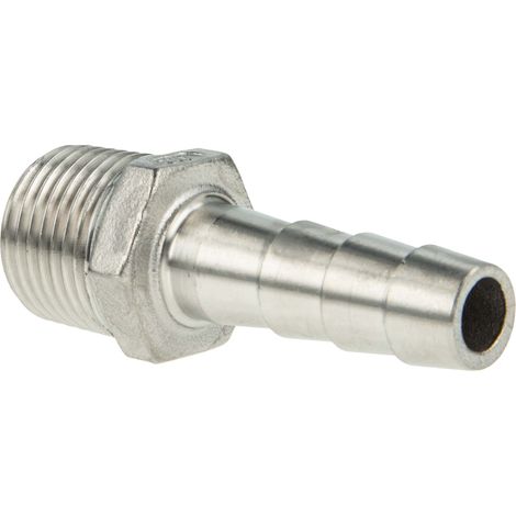 tecuro Schlauchnippel/Schlauchstutzen Edelstahl V4A (AISI 316), AG 1/4 Zoll x 8 mm