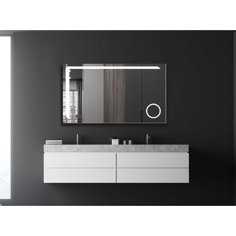 Miroir de Salle de Bain avec éclairage Arrow - Miroir de Salle de Bain en 120 x 70 cm - Miroir de Salle de Bain avec Miroir cosmétique éclairé 50081 (1/4)