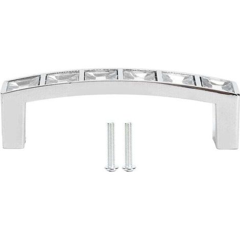 Poignée en cristal moderne simple armoire porte diamants Double trou poignée tiroir tirer A (1/4)