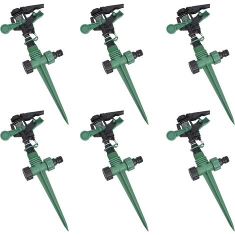 6-teiliges Set aus 360° drehbaren, verstellbaren und robusten Wassersprengern, Impulsregnern für Garten und Rasen, Bewässerungswerkzeug, Bewässerungssystem, Nebelkühlung, Gartenarbeit (1/5)