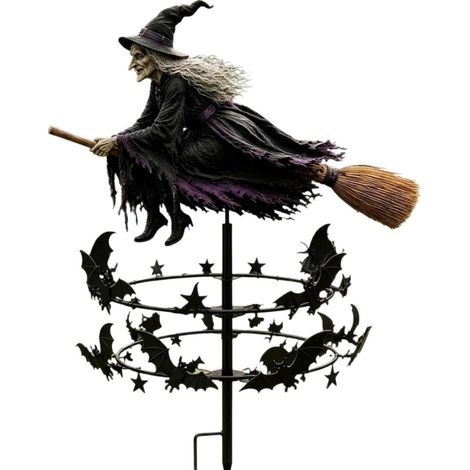 Moulin à vent en métal Jardin de sorcière enchanté, Décoration d'extérieur pour Halloween (1/5)