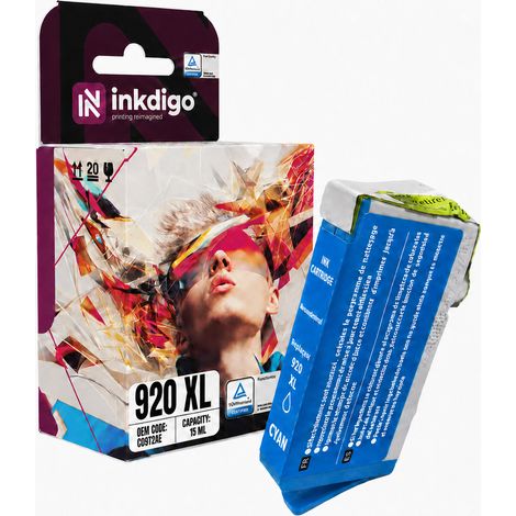 Inkdigo 920XL Tinte kompatibel mit HP OfficeJet 6000, 6500APlus, 7500A und 6500, TÜV-zertifiziert (1/5)