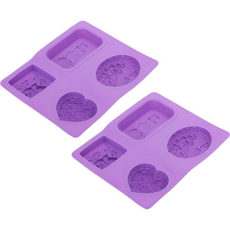 Moule à savon en silicone (2 pièces) à 4 compartiments, idéal pour la confection de cupcakes faits main et résistant à la chaleur. (1/5)
