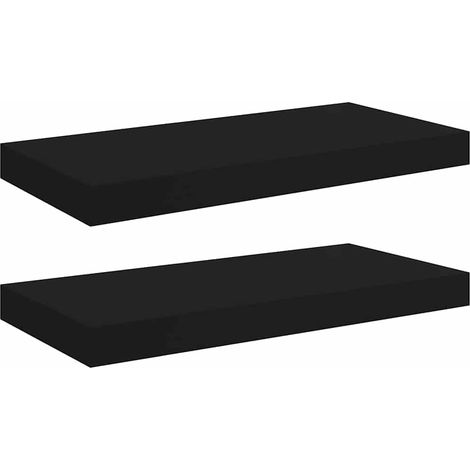 Maison Exclusive - Schweberegale 2 Stk. Schwarz 50x23x3,8 cm MDF