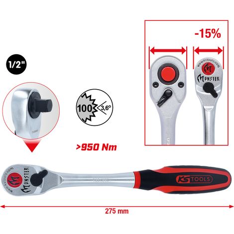 KS Tools 1/2" Monster Umschaltknarre, 100 Zahn