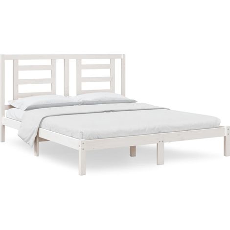 Maison Exclusive - Massivholzbett ohne Matratze Weiß 160x200 Kief