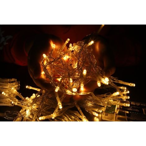 MINKUROW Stringa Di Luci A Led, Luci A Led A Batteria Per Compleanno, Festa, Matrimonio, Natale, Halloween, Decorazione Del Prato (Bianco Caldo) (1/4)