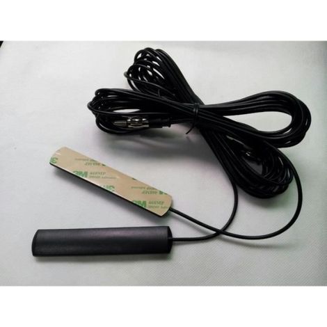 Antenne autoradio avec câble de 5 mètres, fixation autocollante, plage de fréquences 85-112 MHz, gain 5 dB, accessoire pour installation radio voiture (1/2)