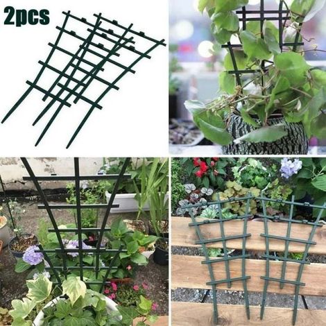 Set aus 2 kleinen Rankgittern für Kletterpflanzen, Gemüse und Blumen im Garten, Stütze für Blumentöpfe, 15 cm
