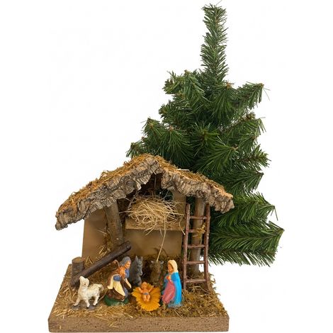 Weihnachtsdekoration aus Ciserano, Strukturfarbe Braun, Made in Italy, Grün