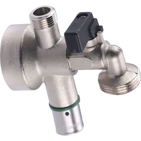Noyon & Thiebault – Robinet de piquage nez M3/4' à sertir pour tube PER – Raccord jupe haute femelle 1/2' – Piquage mâle 3/8' – Laiton avec bague inox (1/5)