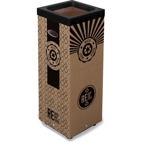 Contenitore per Rifiuti Misti Cover Superiore in Plastica 29,4x29,4x73,4 cm in Cartone
