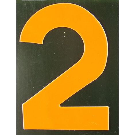 Conacord Reflektierende Klebezahl 2 orange 80 mm 2 Klebebuchstaben & Zahlen (1/2)