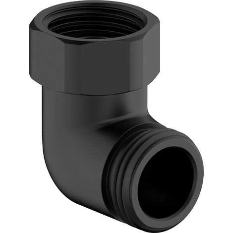 Deva Exposed Brass Outlet Elbow For Showers - Matt Black (1/2)