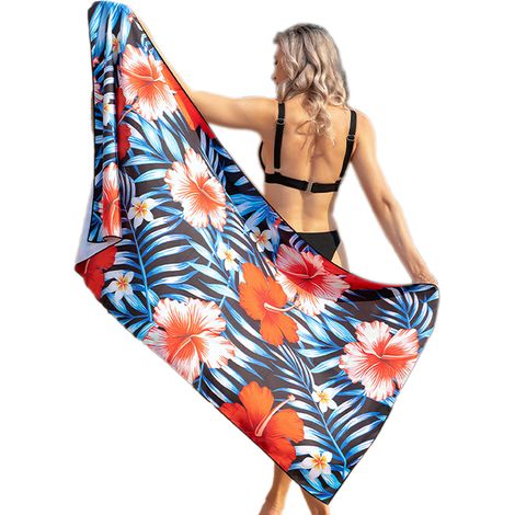 1 Serviette de plage en microfibre, séchage rapide, légère, 80x160 cm, sans sable, pour voyage, camping, sport, piscine (1/5)