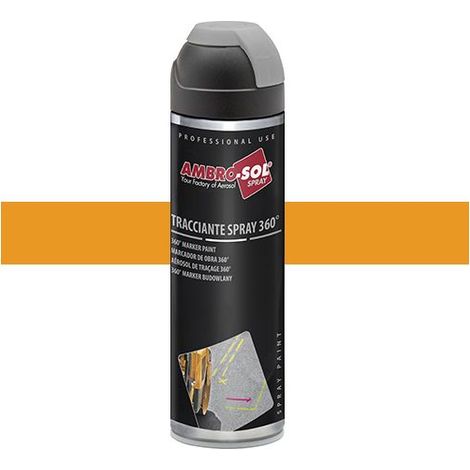 Peinture de traçage - AMBRO-SOL - V403ARANCIOF - 500 ml - Orange fluorescent - Valve 360° (1/2)