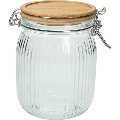 Tognana Vidrio, barattolo con coperchio in bamboo 700 cc, vetro, trasparente (1/2)