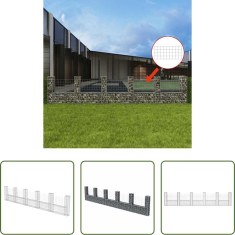 Mur de soutènement - Panier de gabion en forme de U Acier galvanisé 570x20x100 cm (1/5)