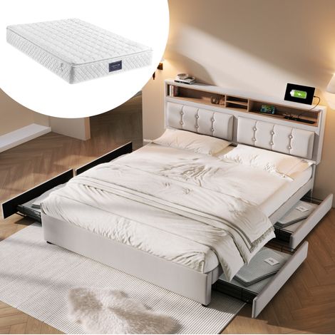 letto matrimoniale con 4 cassetti e USB 160x200 OKMYHOME (1/5)