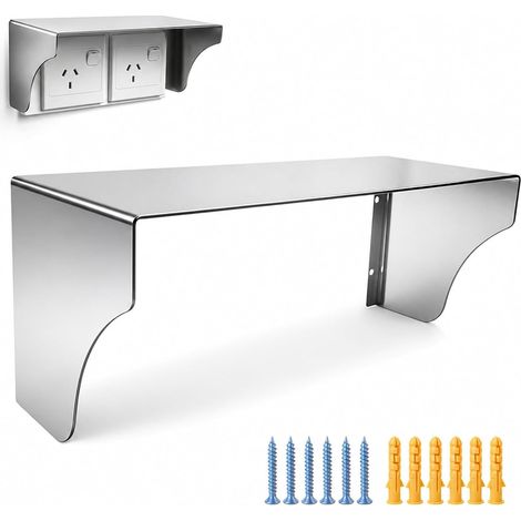 Protection Prise Extérieure Inox avec Vis, Cache Prise Extérieur Étanche (1/5)